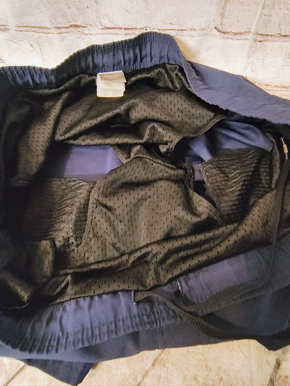 Nike Mens Vtg Swim Navy Blue Liner Shorts Pockets XL